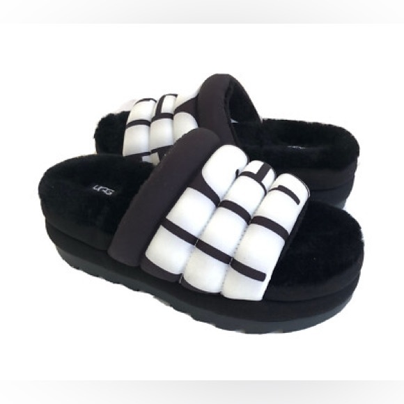 UGG Maxi Slide Logo Quilted Puff Platform - Picture 1 of 1